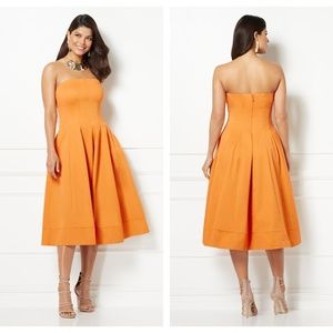 NY & Co + Eva Mendes LIV Dress 8 Tuscan Orange NWT